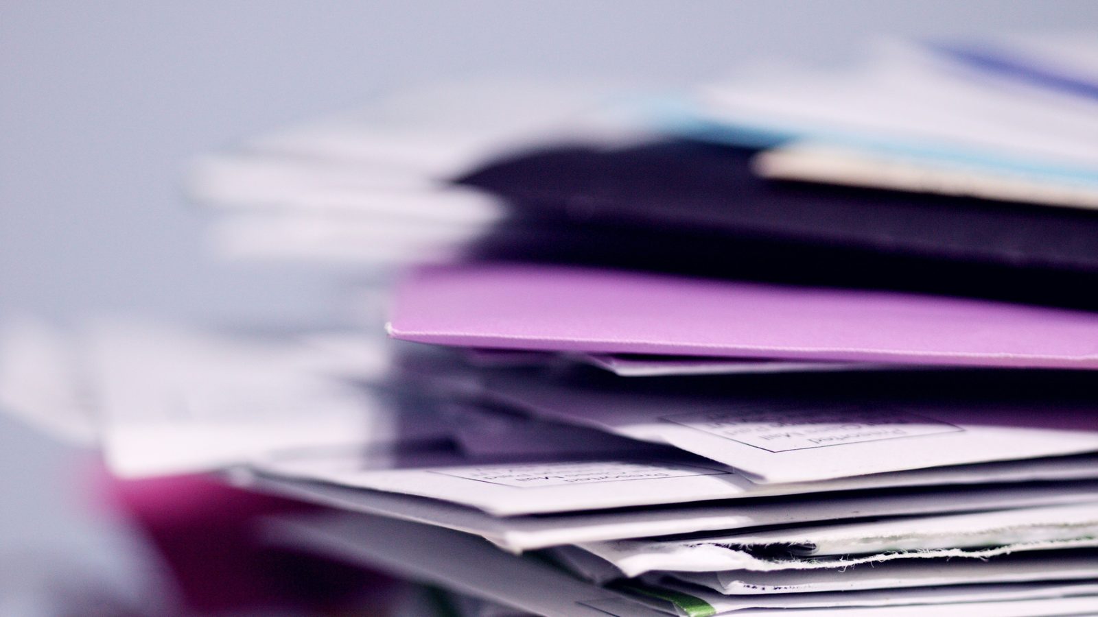 A stack of papers and documents